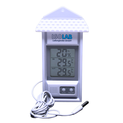 [059.03.002] Termómetro Electrónico de Máximas y Mínimas para Interior y Exterior, -50°C a +70°C, Isolab
