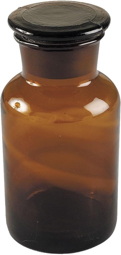 [MAT-LUZ-1056] Frasco vidrio ámbar boca ancha 1L