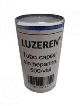 tubo capilar sin heparina 500 vial Luzeren