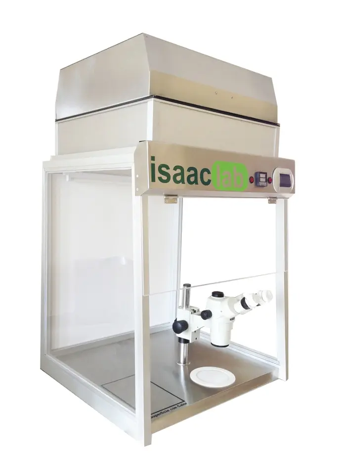 estaciones de trabajo fv-128 con flujo laminar vertical, con microscopio estereoscopio