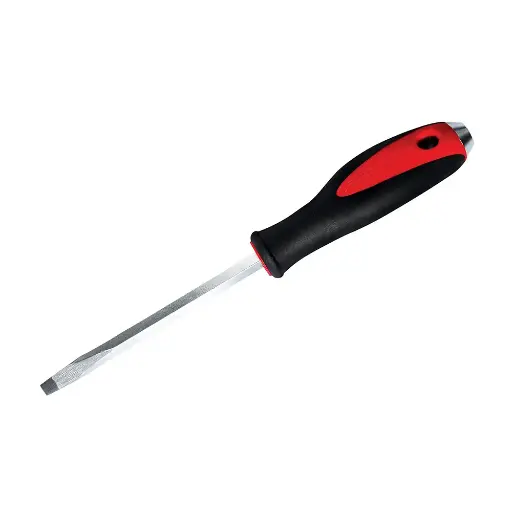 [URR-9804] destornillador con mango ámbar, punta plana barra cuadrada  1/4" x 4"