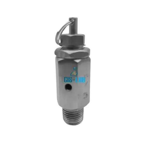 [CU-VS1/4] Válvula de Seguridad para Autoclave 1/4" NPT, Acero Inoxidable, 30 PSI - Ajustable