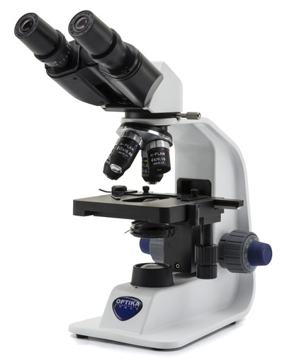 [B-157R-PL] Microscopio Binocular B-157R-PL – 600x, Óptica PLAN, Iluminación LED, Batería Recargable - Optika