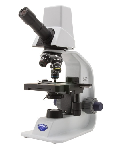 [B-150D-MRPL] Microscopio Digital Monocular B-150D-MRPL – 400x, Cámara Integrada 1.3 MP, Objetivos N-PLAN, Batería Recargable, Multienchufe - Optika