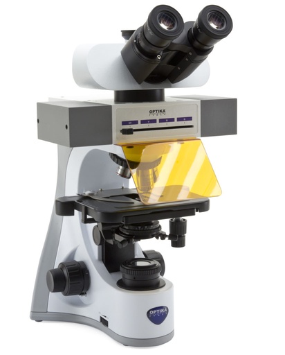 [B-510LD4-SA] b-510 microscopio de fluorescencia led trinocular, 1000x, ios plan f, 4 ranuras para juegos de filtros vacíos