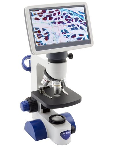 [B-61V] Microscopio Monocular Digital B-61V con Monitor de 7” - Optika