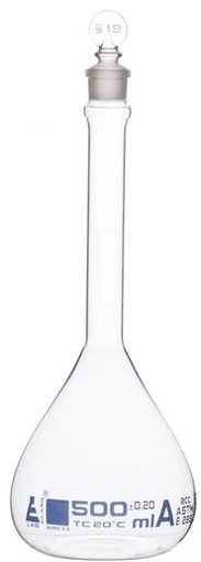 [EIS-7213] matraz volumetrico de vidrio boro 500ml. eisco.