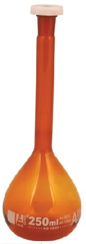 [EIS-7214] matraz volumetrico ambar de vidrio 250ml. eisco.