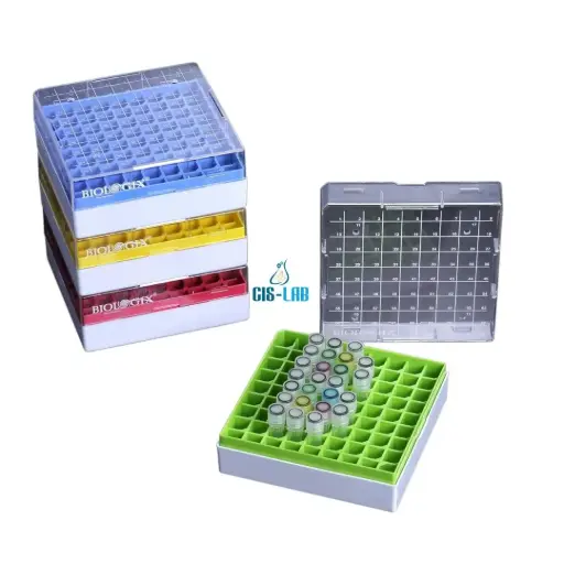 [90-9009A] Caja Criogénica Policarbonato 81 Tubos 1.5/2.0ml Biologix