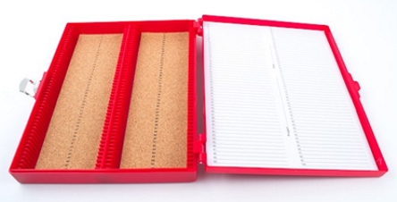 [HS15994C] caja pp para 100 portaobjetos. heathrow scientific