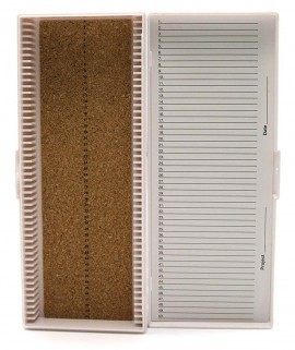 [HS15996C] caja de plastico para 50 portaobjetos. heathrow scientific