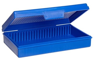 [HS15990A] caja pp azul para 25 portaobjetos. heathrow scientific