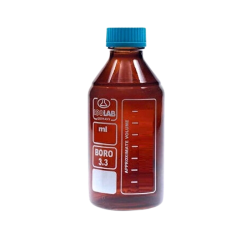 [061.02.901] Frasco de Vidrio Ámbar con Tapa Roscada 1 Litro, Isolab