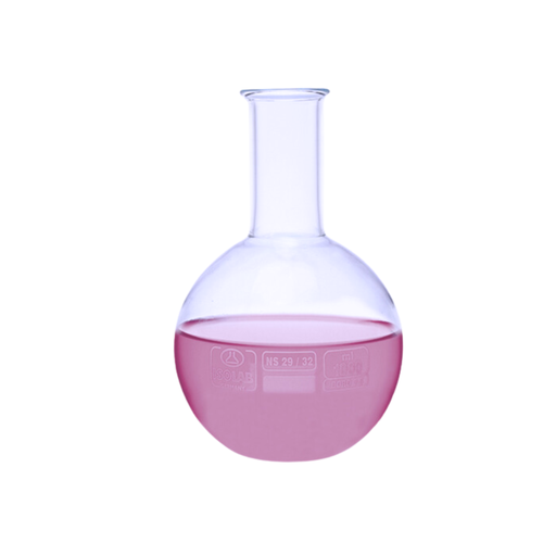 [029.01.901] Matraz de Fondo Plano de Vidrio Transparente 1 Litro, Borosilicato ISO 1773, Isolab