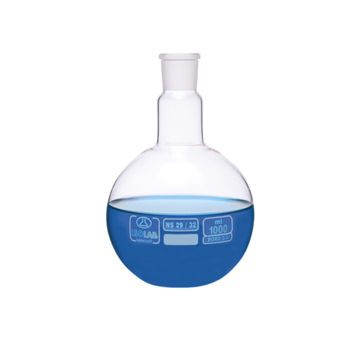 [030.01.252] Matraz de Fondo Plano 250 ml NS 29/38, Vidrio de Borosilicato ISO 4797, Isolab