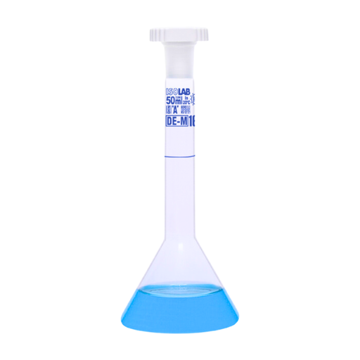 [013.13.002] Matraz Volumétrico Trapezoidal Clase A 2 ml con Certificado de Conformidad, Vidrio Borosilicato, Isolab
