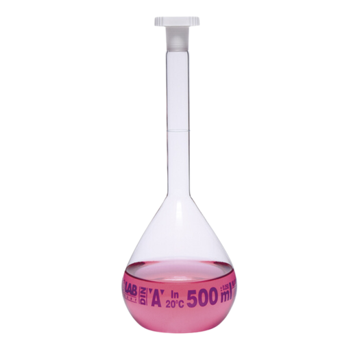 [013.01.901] Matraz Volumétrico Transparente Clase A 1 Litro con Certificado de Conformidad, Vidrio Borosilicato, Isolab