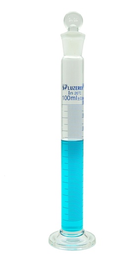 [GL41603H-100] Probeta de vidrio con tapon 100ml. Luzeren