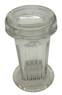 [GL41478-5] Vaso de vidrio tipo coplin con tapa. Luzeren
